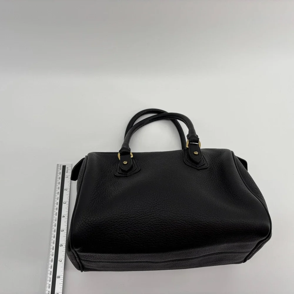 Dooney & Bourke Vintage Black Pebbled Leather Satchel Bag Made in USA